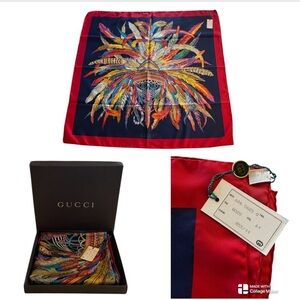 NWT Gucci Multicolor Silk Scarf authenticated